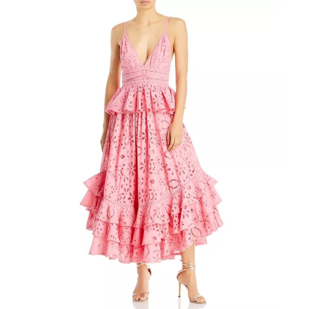 Rococo Sand Moss Tiered Fit & Flare Maxi Dress